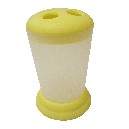 VASO CEPILLOS PLASTICO SATINADO AMARILLO