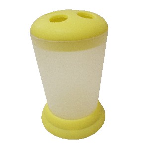 VASO CEPILLOS PLASTICO SATINADO AMAR 