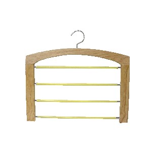 PERCHA MADERA TRIPLE PANTALONES