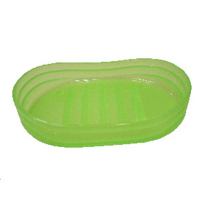 JABONERA PLASTICO OVAL ONDAS VERDE 