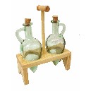 JUEGO ACEITERA VINAGRERA ACEITE VINAGRE GRANDE 250ML MADERA NATURAL