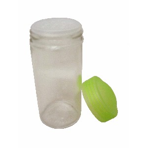 BOTE CRISTAL TAPA PLASTICO VERDE