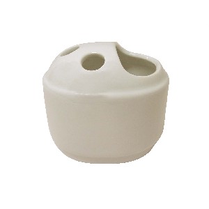 VASO CEPILLOS BORDE PORCELANA BLANCO