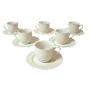 TAZA Y PLATO CAFE 90ML PORCELANA BLANCO