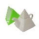TETERA PIRAMIDE 330ML PORCELANA TERMO VERDE