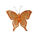 CLIP MARIPOSA PLUMAS MEDIANO NARANJA