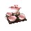 FONDUE 4 PORCELANA REDONDA ROSA 400ML+70ML