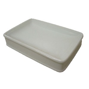 JABONERA RECTANGULAR PORCELANA BLANCO