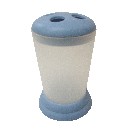 VASO CEPILLOS PLASTICO SATINADO AZUL 