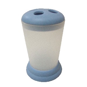 VASO CEPILLOS PLASTICO SATINADO AZUL 