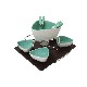 FONDUE 4 PORCELANA TRIANGULAR VERDE 