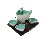 FONDUE 4 PORCELANA TRIANGULAR VERDE 400ML+70ML