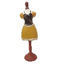 FIGURA MANIQUI MADERA VESTIDO AMARILLO