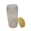 BOTE CRISTAL TAPA PLASTICO AMARILLO