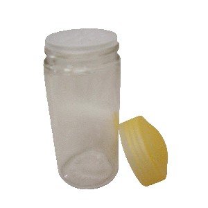 BOTE CRISTAL TAPA PLASTICO AMARILLO