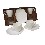 JUEGO 4 TAZAS PLATOS 200ML PORCELANA BLANCO