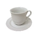 TAZA Y PLATO TE 200ML PORCELANA BLANCO