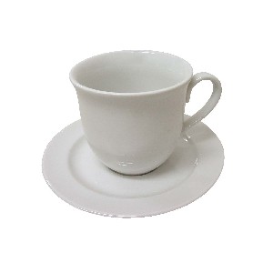 TAZA Y PLATO MERIENDA PORCELANA BLAN 