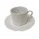 TAZA Y PLATO TE PORCELANA BLANCO 