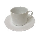 TAZA Y PLATO TE 250ML PORCELANA BLANCO