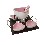 FONDUE 4 PORCELANA TRIANGULAR ROSA 400ML+70ML