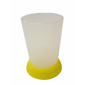 VASO BAÑO CON BASE PLASTICO AMARILLO