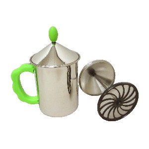 CAFETERA EMBOLO CAPUCHINO INOX VERDE