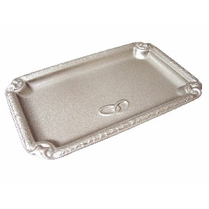 BANDEJA PLATEADA ALIANZAS RECTANGULAR