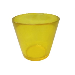 MACETERO CRISTAL CONO PEQUEÑO AMARILLO