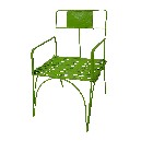 SILLA SIMPLE MIMBRE Y ALAMBRE VERDE