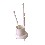 ESCOBILLERO MADERA CERAMICA BLANCO