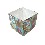 MACETERO CARTON FLORES AZUL MEDIANO