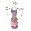 FIGURA MANIQUI METAL PERCHA ROSA