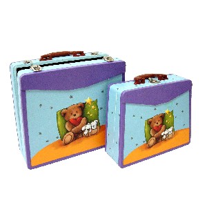 JUEGO 2 MALETAS OSO INFANTIL AZUL 