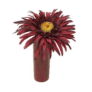 BUCARO CERAMICA CON GERBERA ROJA