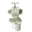 CONJUNTO SOPORTE CON 6 TAZAS MUG RECTAS