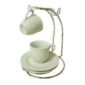 CONJUNTO SOPORTE CON 2 TAZAS CAFE