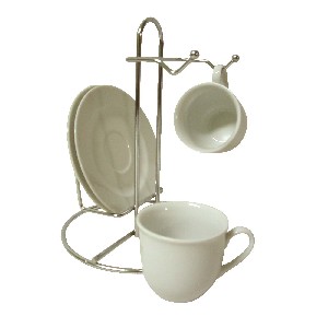 CONJUNTO SOPORTE CON 2 TAZAS CAFE