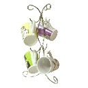 CONJUNTO SOPORTE CON 4 TAZAS MUG COLORES