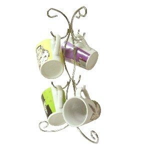 CONJUNTO SOPORTE CON 4 TAZAS MUG COLORES