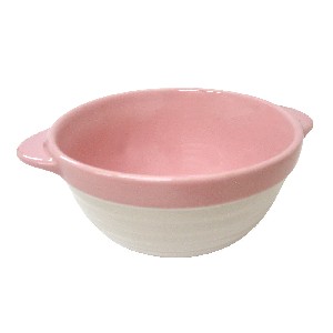 BOWL REDONDO CERAMICA ASAS ROSA