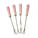 JUEGO 4 PINCHOS CERAMICA ROSA