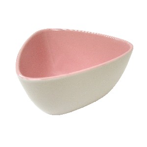 BOWL TRIANGULAR CERAMICA ROSA