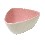 BOWL TRIANGULAR CERAMICA ROSA