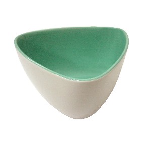 BOWL TRIANGULAR CERAMICA VERDE