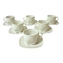 TAZA Y PLATO TE 200ML PORCELANA BLANCO