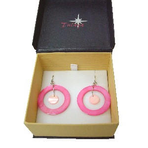 PENDIENTES AROS ROSA TRANSPARENTE