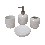 JUEGO BAÑO 4 PIEZAS REDONDO PORCELANA BLANCO