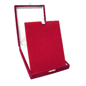 CAJA ESTUCHE TERCIOPELO MEDIANA ROJA