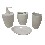 JUEGO BAÑO 4 PIEZAS CURVA PORCELANA BLANCO